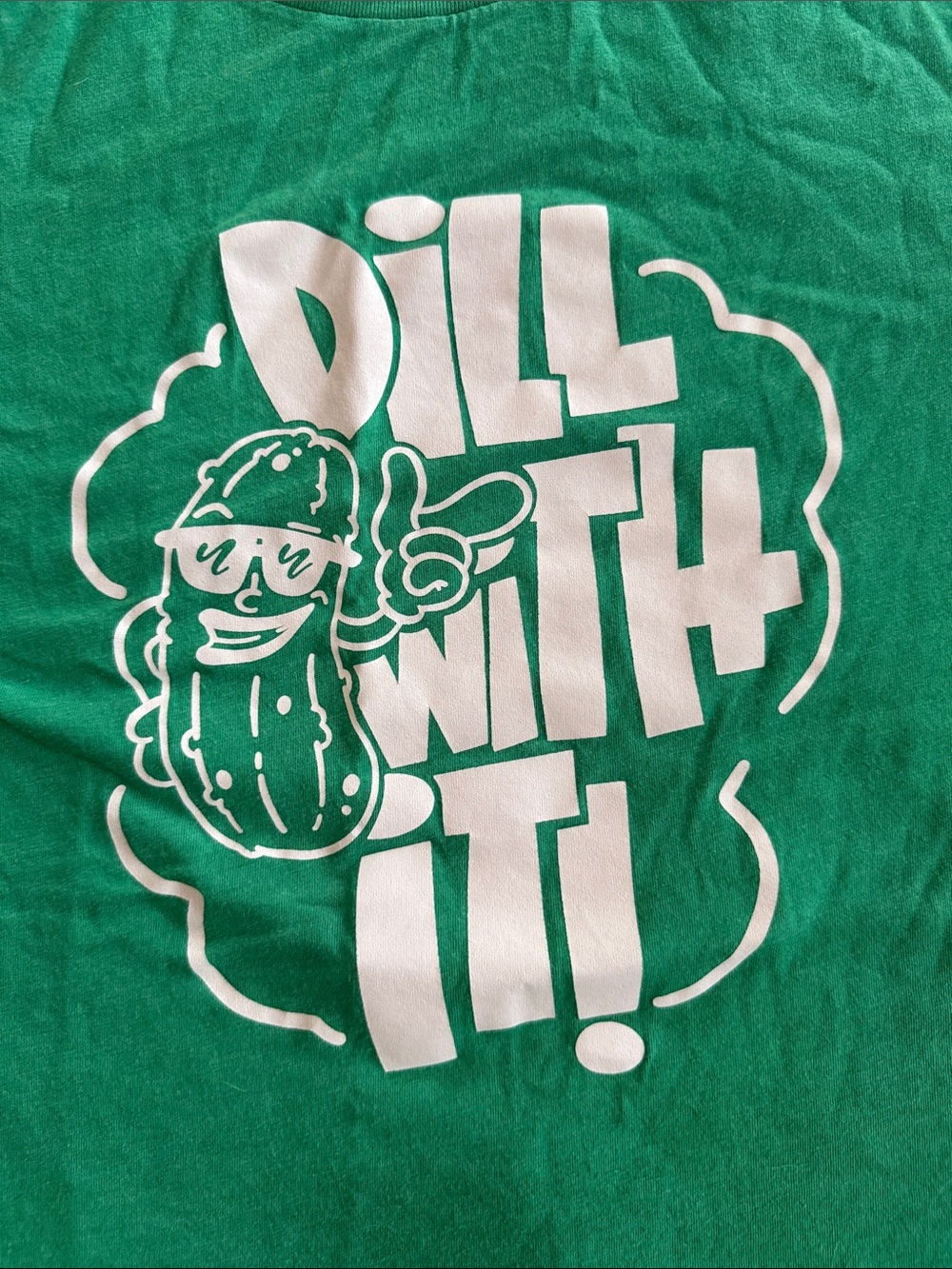Green "Dill With It" Short Sleeve Graphic Tee